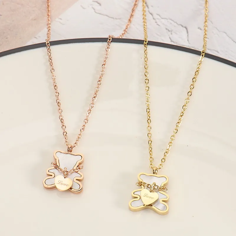 Hot Sale Titanium Steel Love Bear Necklace White Sheel Collarbone Chain Anti-allergic Jewelry Necklace
Hot Sale Titanium Steel Love Bear Necklace White Sheel Collarbone Chain Anti-allergic Jewelry Necklace