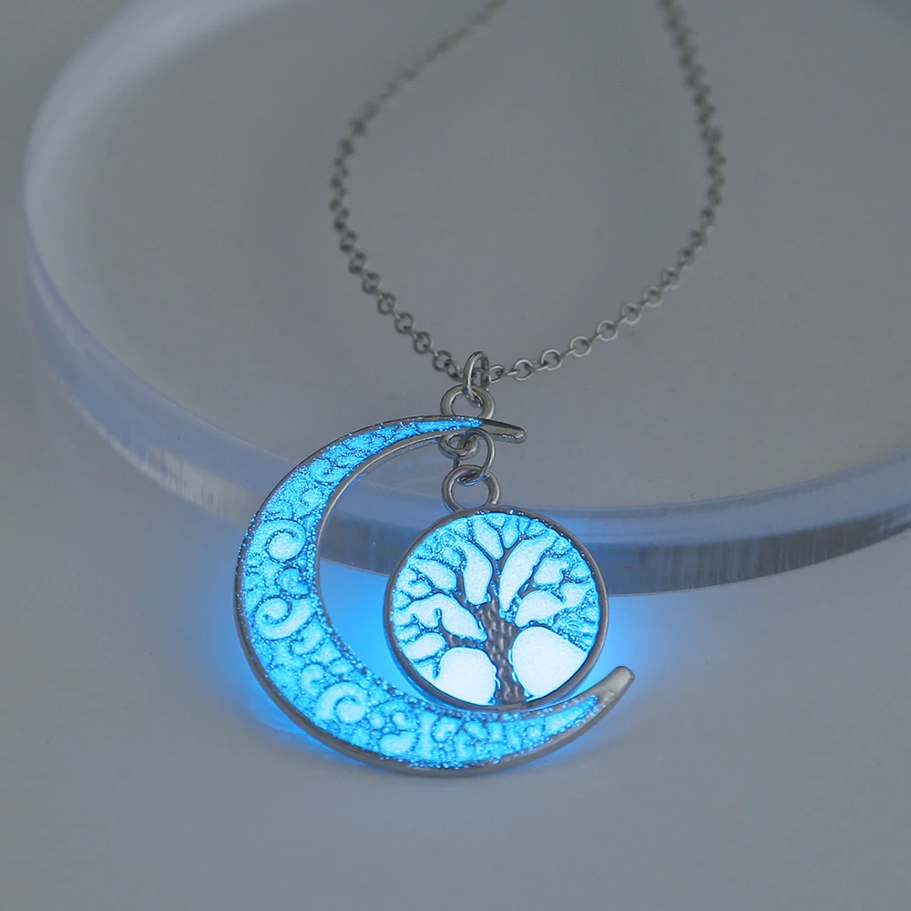 Luminous Necklaces Glow In the Dark Jewelry Silver Plated Life of Tree Pendant Moon Necklace for Women Men Gift
Luminous Necklaces Glow In the Dark Jewelry Silver Plated Life of Tree Pendant Moon Necklace for Women Men Gift