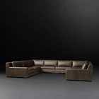 American Simple Style Living Room Sofa Leather Sofa Set Upholstered Sofa Set 7 Seater