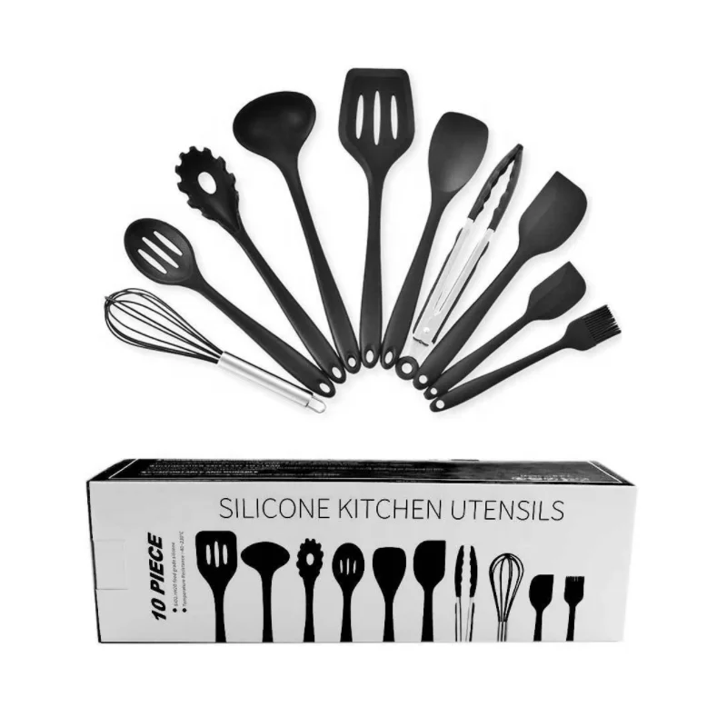 All-inclusive silicone kitchenware set 10-piece set, Red black
All-inclusive silicone kitchenware set 10-piece set, Red black
