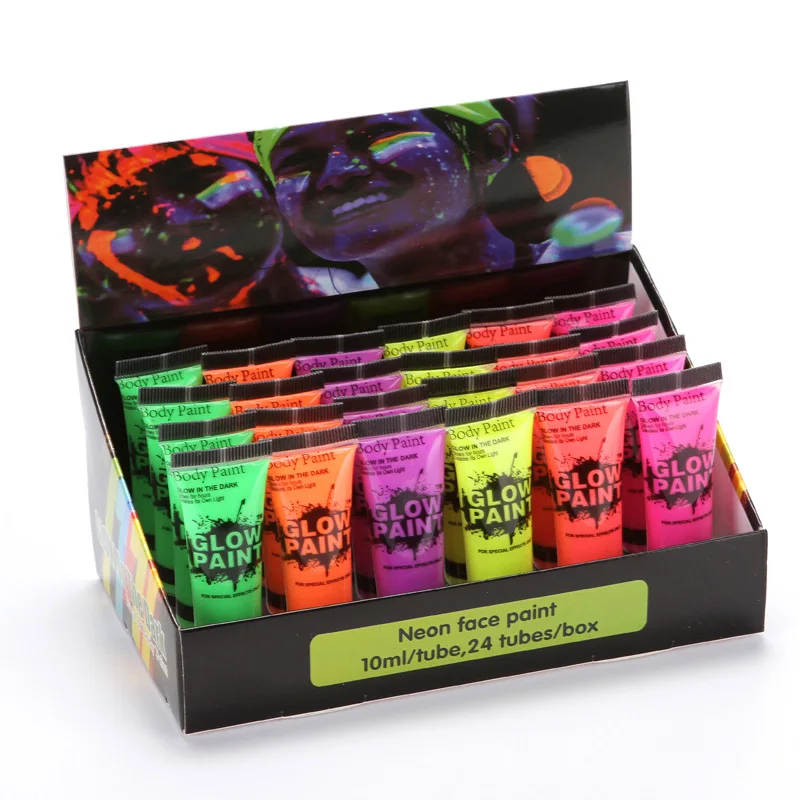 China Professional Manufacture Face Makeup Glow 6 Colors Dark Neon Fluorescent Body Paint, A set of six colors
China Professional Manufacture Face Makeup Glow 6 Colors Dark Neon Fluorescent Body Paint, A set of six colors