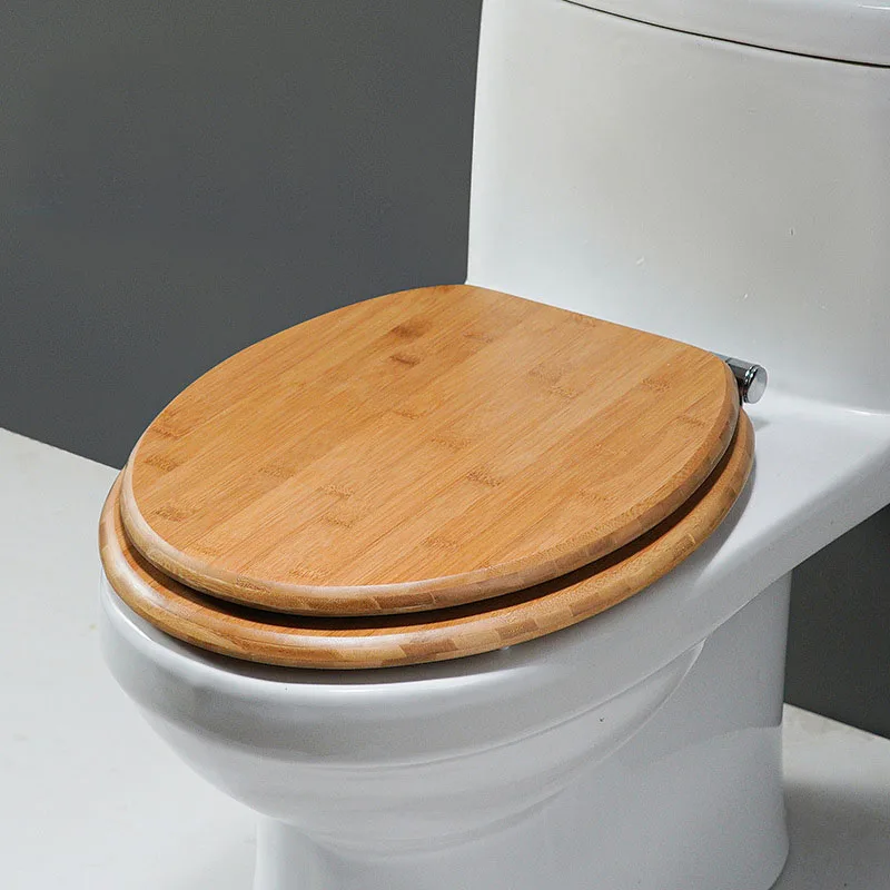 100 Percent Bamboo Toilet Seat Lavatory Cover Square Open Front Modern OEM 7-15DAYS Bedroom 43 X 37 X 6 Cm 500pcs CN;FUJ Carton