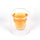25ML Pyrex Double Wall Transparent Crystal Skull Wine Shot Glass