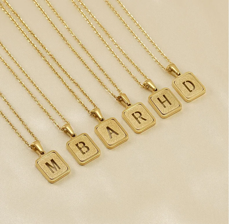Hollow Square Frosted Pendant Necklace Stainless Steel Jewelry Initial Letter Pendant Necklaces for Custom Name
Hollow Square Frosted Pendant Necklace Stainless Steel Jewelry Initial Letter Pendant Necklaces for Custom Name