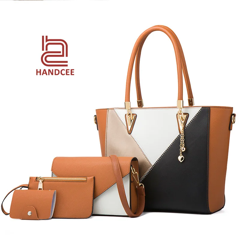 Hand Bags For Women And Ladies Leather 4 In 1 Set Purse Guangzhou Lady Shoulder Clutch Tote Bag, Customized color
Hand Bags For Women And Ladies Leather 4 In 1 Set Purse Guangzhou Lady Shoulder Clutch Tote Bag, Customized color