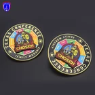 High quality gold plated soft enamel rotating spinner lapel pin turntable badge for Church Youth Event chosen game