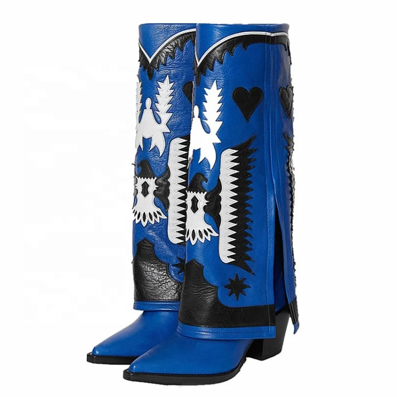 Fashion Med Thick Heel Overlay Embroidered Print Women Boots Patchwork Winter Leather Ankle Boots for Ladies Plus Size 43 Booty, Black white red brown blue 
Fashion Med Thick Heel Overlay Embroidered Print Women Boots Patchwork Winter Leather Ankle Boots for Ladies Plus Size 43 Booty, Black white red brown blue