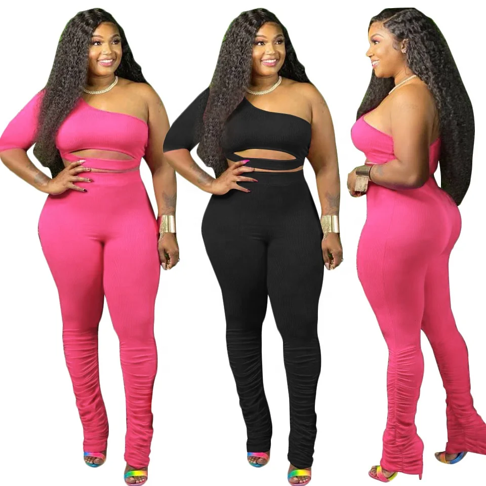 DP5043 New arrivals one shoulder ladies pants 2 piece matching set plain pleated flared plus size sets for women
DP5043 New arrivals one shoulder ladies pants 2 piece matching set plain pleated flared plus size sets for women