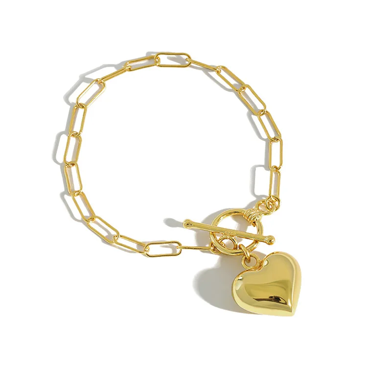 European and American style 925 sterling silver 18K gold plated bangle heart charms designers bracelet for famous brands
European and American style 925 sterling silver 18K gold plated bangle heart charms designers bracelet for famous brands