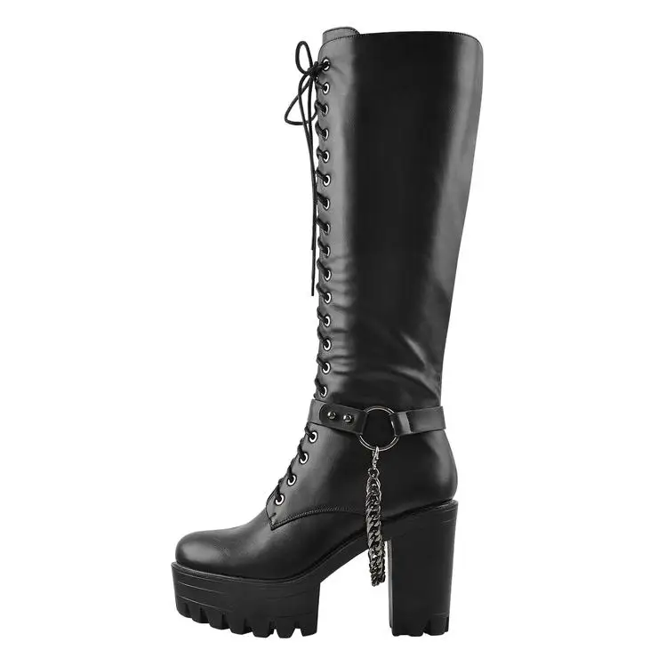 Black Platform Knee Chunky High Heels Boots Customizable Large Size Sexy Women Long Boots
Black Platform Knee Chunky High Heels Boots Customizable Large Size Sexy Women Long Boots