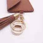 Leather Wallet Card Holder Women Wholesale Keychain PU Custom Coin Purse Credit With Tassel
