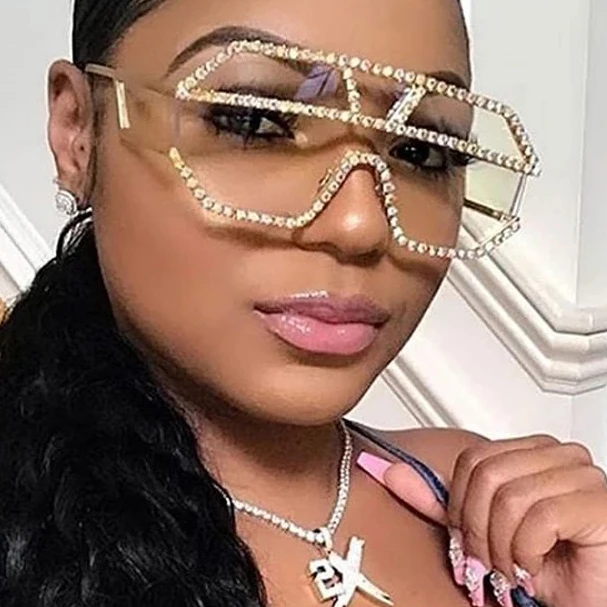 Women Brand Designer Luxury Rhinestone Geometric Oversized Diamond Women Sunglasses Uv400, Show on the photo
Women Brand Designer Luxury Rhinestone Geometric Oversized Diamond Women Sunglasses Uv400, Show on the photo