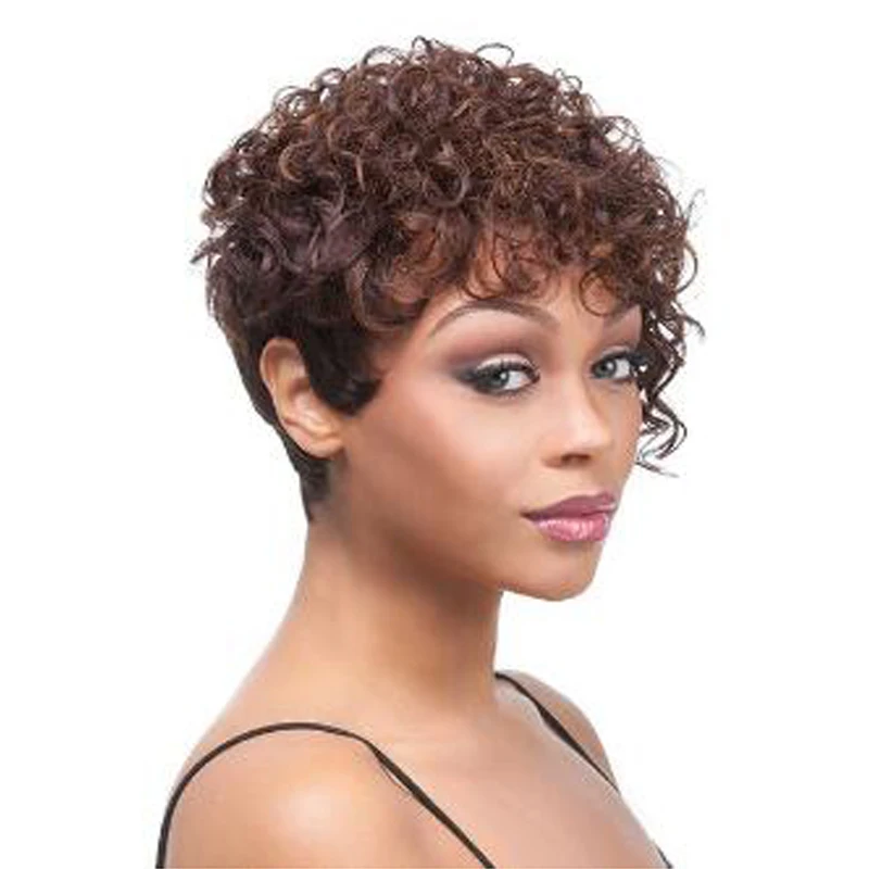 Hot Selling Afro Women Short Kinky Curly Hair Wigs Small Curly Soft Short Wigs With Bangs, As show
Hot Selling Afro Women Short Kinky Curly Hair Wigs Small Curly Soft Short Wigs With Bangs, As show
