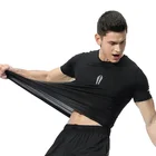 Custom Black Mens Workout Clothes High Quality with Custom Printed Sports Wear Fitness Tight Wear