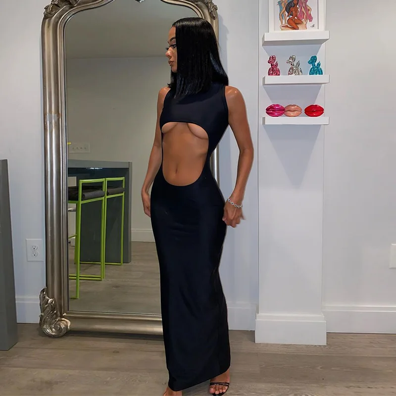 2021 New Arrivals Women Casual Black Lady Maxi Dress Fashion Sleeveless O-Neck Bodycon Party Club Hollow Out Tight Dresses
2021 New Arrivals Women Casual Black Lady Maxi Dress Fashion Sleeveless O-Neck Bodycon Party Club Hollow Out Tight Dresses