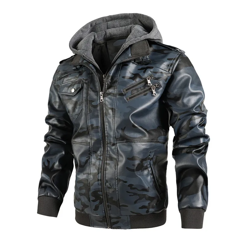 2022 spring new camouflage leather jacket retro slim fit zipper hooded men's leather jacket
2022 spring new camouflage leather jacket retro slim fit zipper hooded men's leather jacket