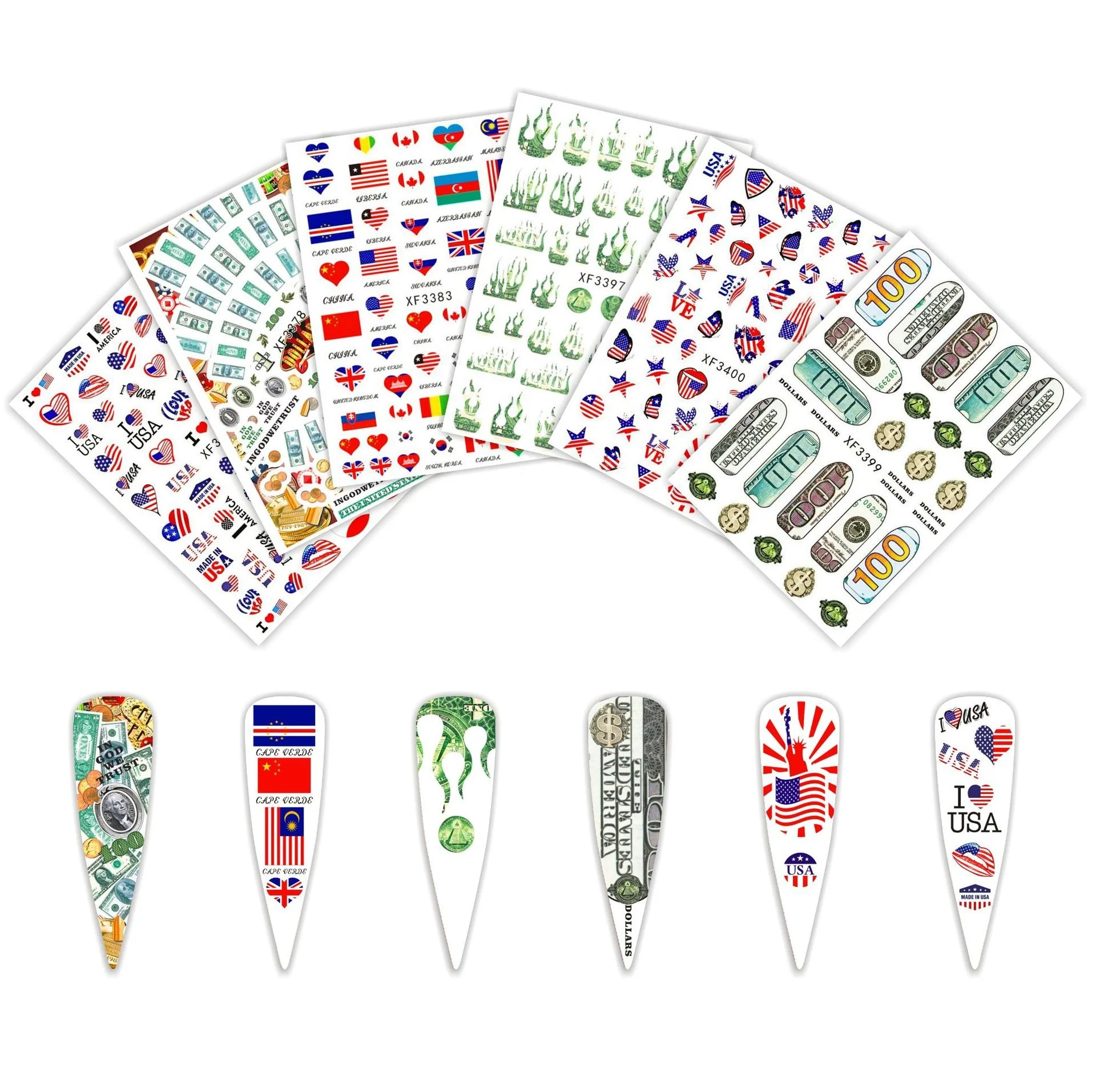 Paso Sico Wholesale USD Dollar Love Nail Art Stickers Decals Supplies for DIY Adhesive Finger Ornaments
Paso Sico Wholesale USD Dollar Love Nail Art Stickers Decals Supplies for DIY Adhesive Finger Ornaments
