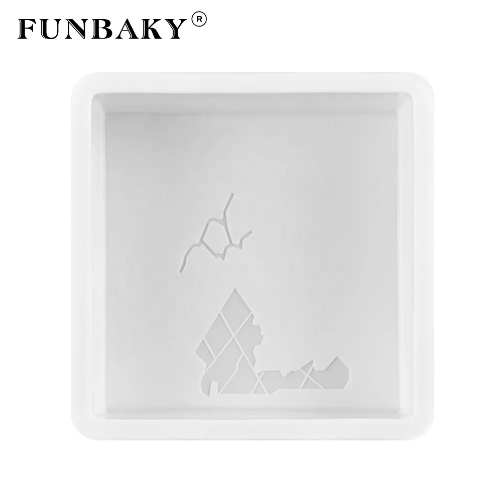 FUNBAKY Baking tools mousse cake silicone mold square shape 3 D artistic cake mold heat resistant baking kits, Customized color
FUNBAKY Baking tools mousse cake silicone mold square shape 3 D artistic cake mold heat resistant baking kits, Customized color