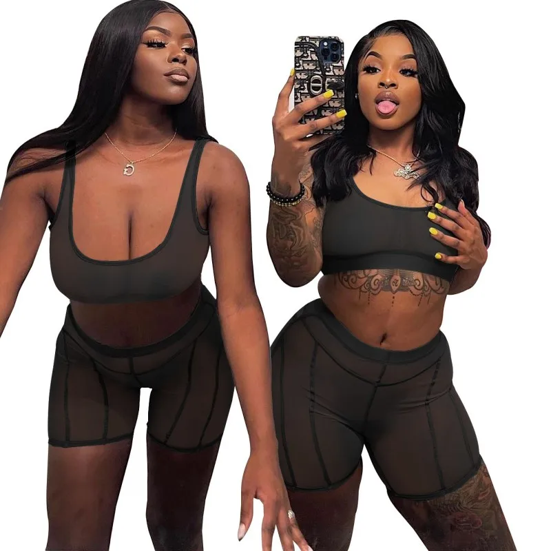 S-XXL Mesh See Through Matching Sets Tank Top And Biker Shorts Women 2 Piece Short Set Outfits Summer Tracksuit C14533
S-XXL Mesh See Through Matching Sets Tank Top And Biker Shorts Women 2 Piece Short Set Outfits Summer Tracksuit C14533