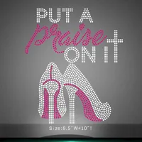 Put a praise on it women high heel shoes design of shirt iron on rhinestones
Put a praise on it women high heel shoes design of shirt iron on rhinestones