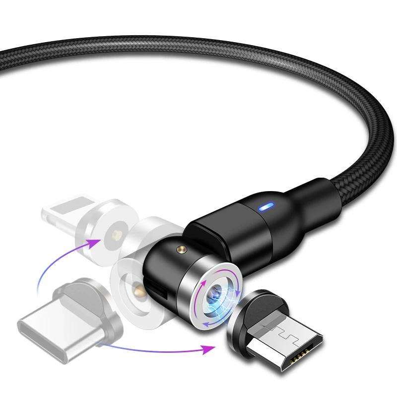 360 Rotate Straight Use magnetic usb charging cable and magnetic phone charger cable, Black
360 Rotate Straight Use magnetic usb charging cable and magnetic phone charger cable, Black