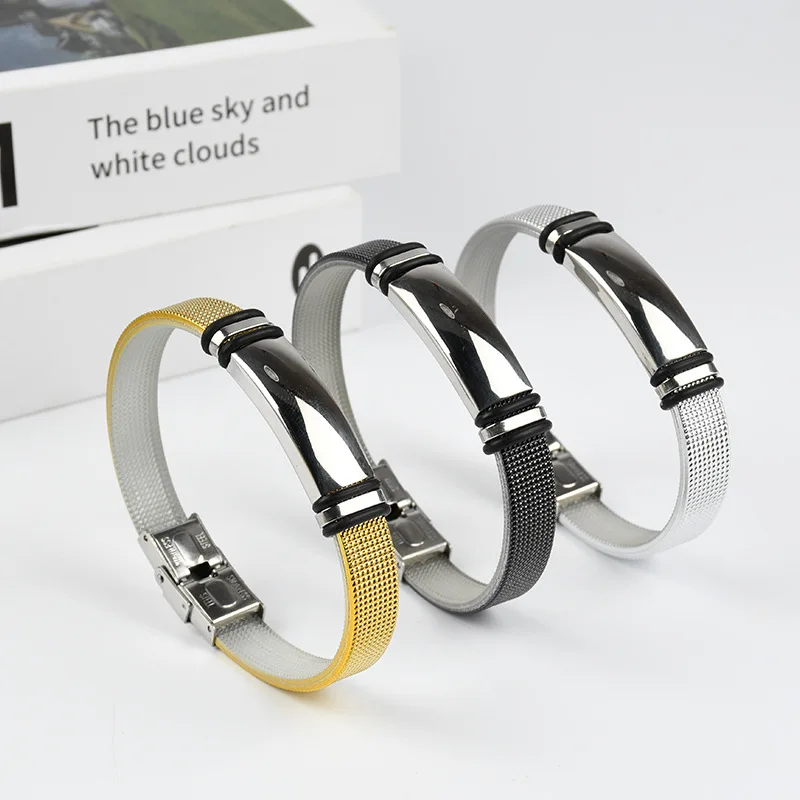 Simple Fashion Curved Face Bracelet Wholesale Personalized Men's Stainless Steel PVC Customizable Bracelet
Simple Fashion Curved Face Bracelet Wholesale Personalized Men's Stainless Steel PVC Customizable Bracelet