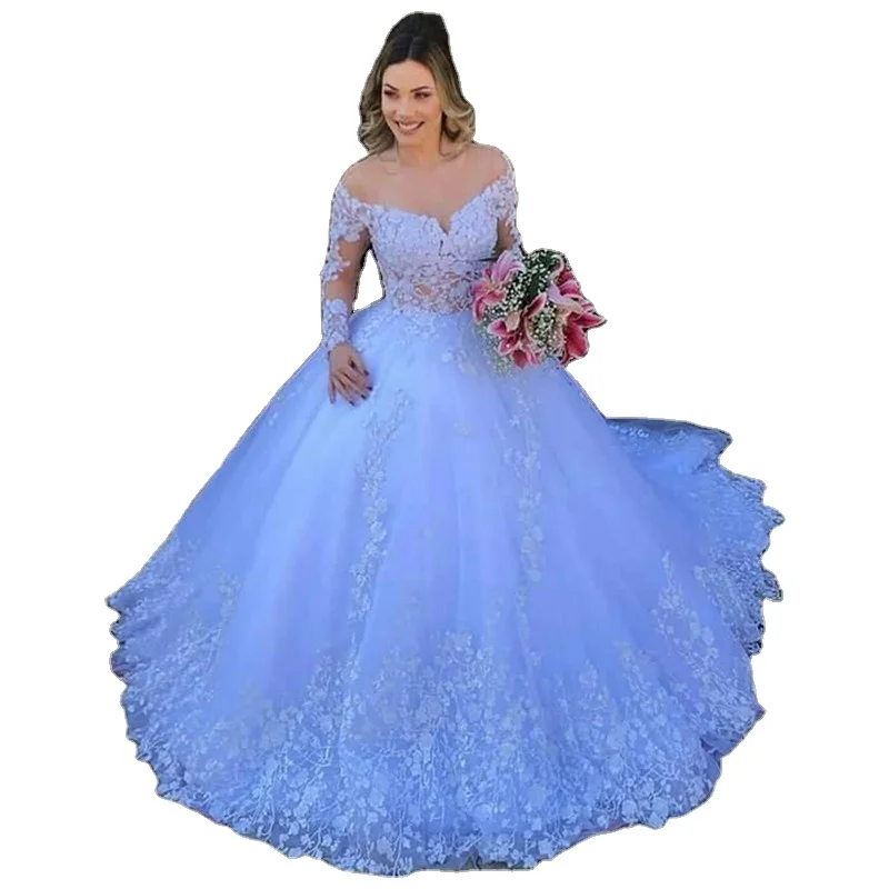 White Princess Ball Gown Dress Wedding 2022 Lace Appliques Long Sleeves Gowns Plus Size Vestido De Novia
White Princess Ball Gown Dress Wedding 2022 Lace Appliques Long Sleeves Gowns Plus Size Vestido De Novia