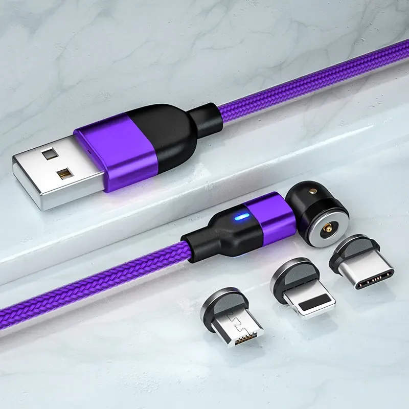 

3 in 1 data cable 540 Rotate 540 Degree Magnetic Charging Cable Usb Phone Charger Magnetic Usb Cable For Micro Type C
