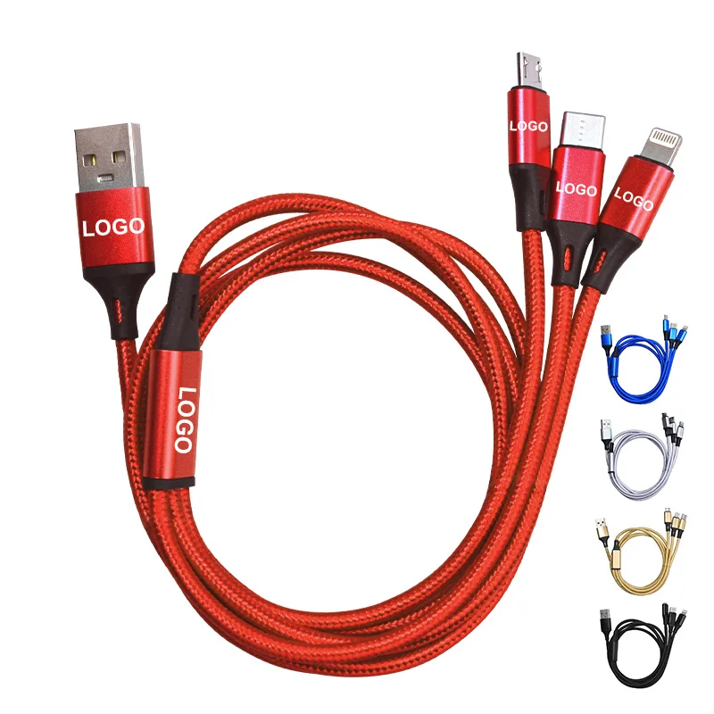 Wholesale High Quality 3 in 1 Multi Function Charging usb Cable micro usb charger mobile phone 3 in 1 usb charging cable, Black, red, blue, gold, silver
Wholesale High Quality 3 in 1 Multi Function Charging usb Cable micro usb charger mobile phone 3 in 1 usb charging cable, Black, red, blue, gold, silver
