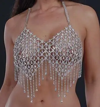WIIPU Sexy AB Crystal Tassel Body Bra Chain Jewelry for Women Rhinestone Breast Bra Necklace Body Chest Chain Jewelry Gift
WIIPU Sexy AB Crystal Tassel Body Bra Chain Jewelry for Women Rhinestone Breast Bra Necklace Body Chest Chain Jewelry Gift