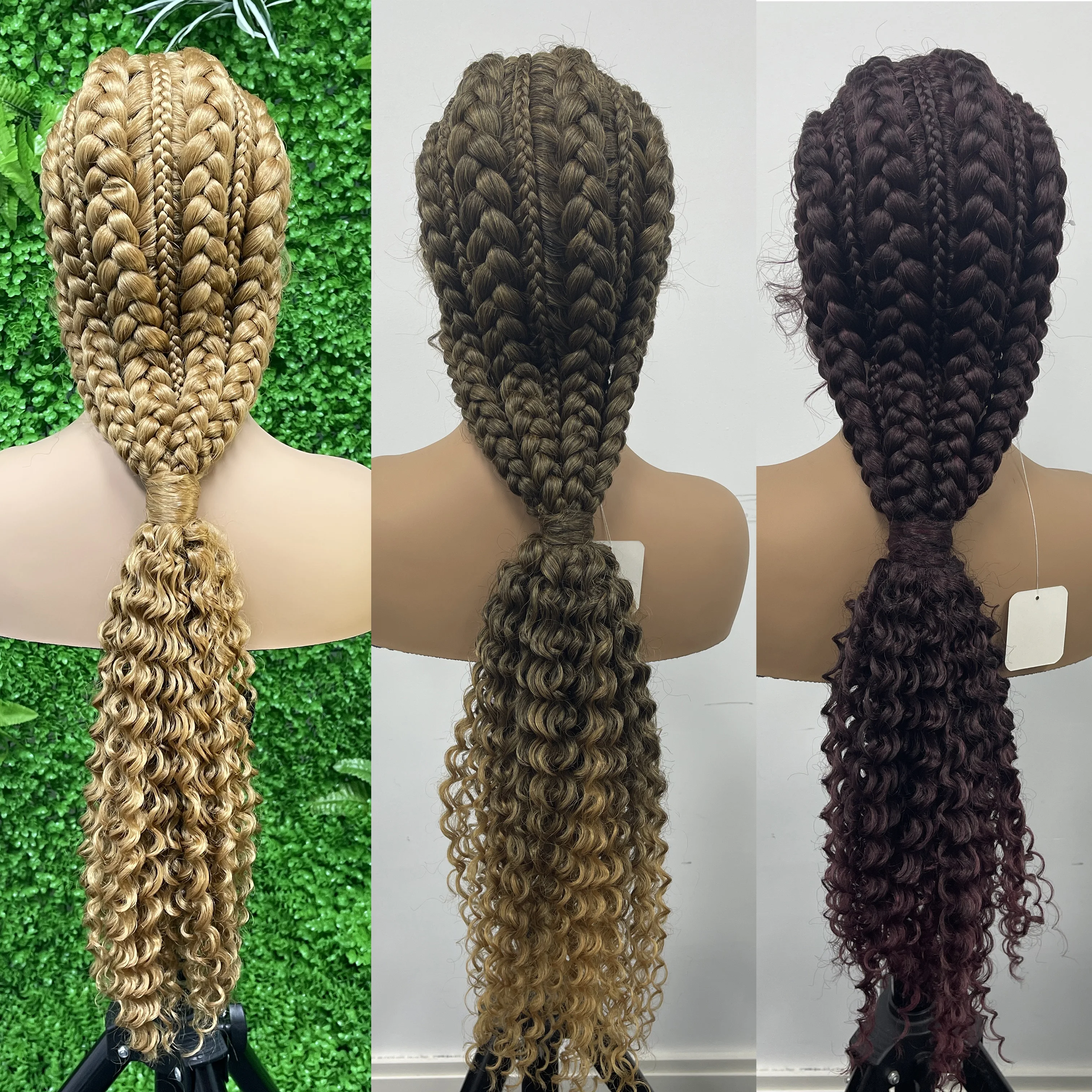 Wholesale 32inch 4 braids hair synthetic lace front hand tied braided wigs high quality braided synthetic wig cornrows lo, 27/613m
Wholesale 32inch 4 braids hair synthetic lace front hand tied braided wigs high quality braided synthetic wig cornrows lo, 27/613m