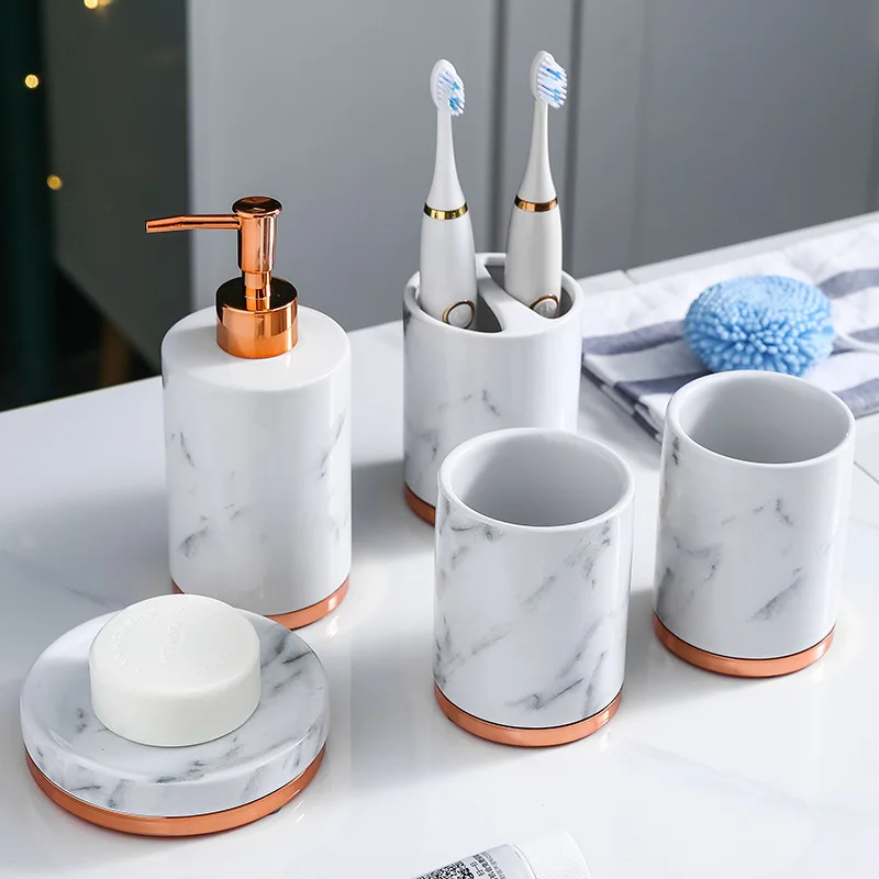Wholesale Luxury Decorative Home Accessories Black Marble Set Effect Ceramic Natural Bathroom Sets, As picture showed or customized color
Wholesale Luxury Decorative Home Accessories Black Marble Set Effect Ceramic Natural Bathroom Sets, As picture showed or customized color