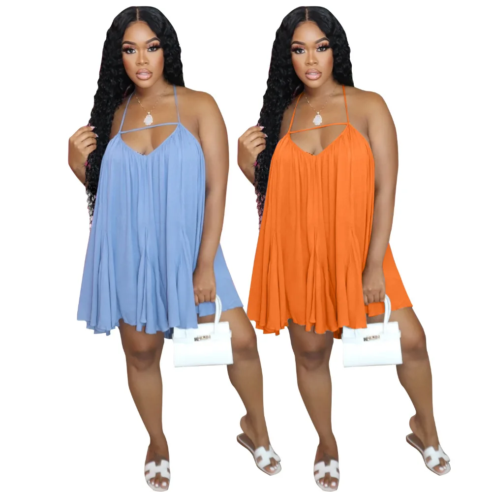 Hot-selling casual halter large solid color chiffon halter plus size women's dresses
Hot-selling casual halter large solid color chiffon halter plus size women's dresses