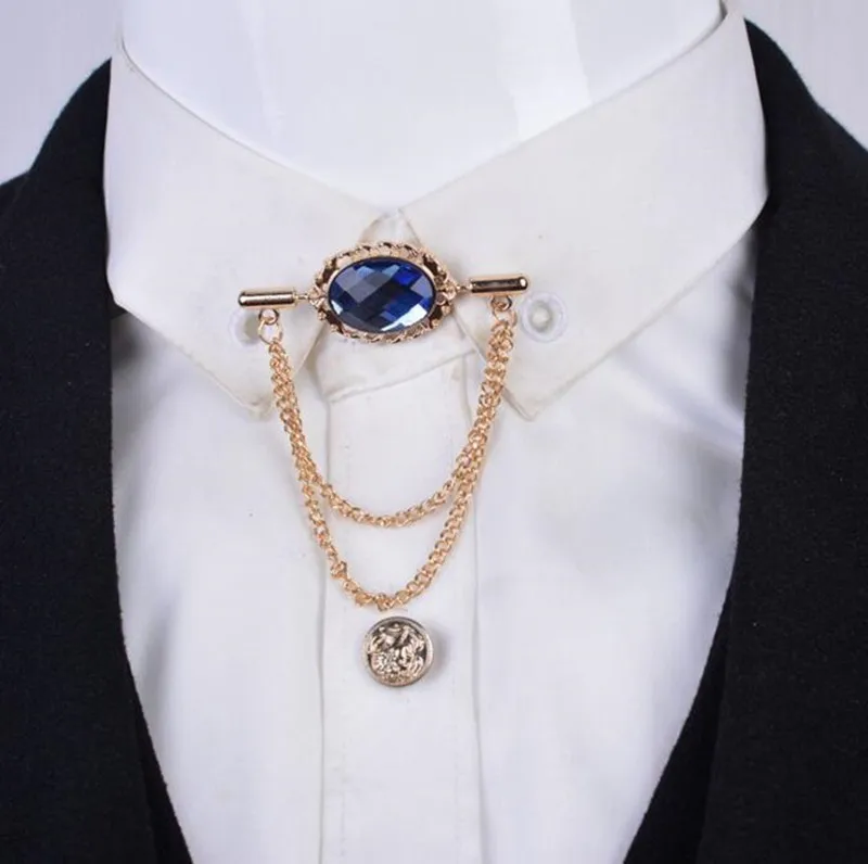 High Quality Fashion Crystal Gemstone Men Brooch With Tassel Chain Tassels Shirt Men Costume Lapel Pins Shawl Collar Accessories, As picture
High Quality Fashion Crystal Gemstone Men Brooch With Tassel Chain Tassels Shirt Men Costume Lapel Pins Shawl Collar Accessories, As picture