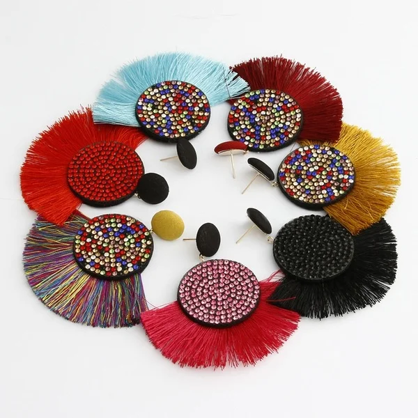 Bohemian Handmade Earrings Ethnic Thread Tassel Rhinestone Statement Drop Dangle Tassel Earrings
Bohemian Handmade Earrings Ethnic Thread Tassel Rhinestone Statement Drop Dangle Tassel Earrings