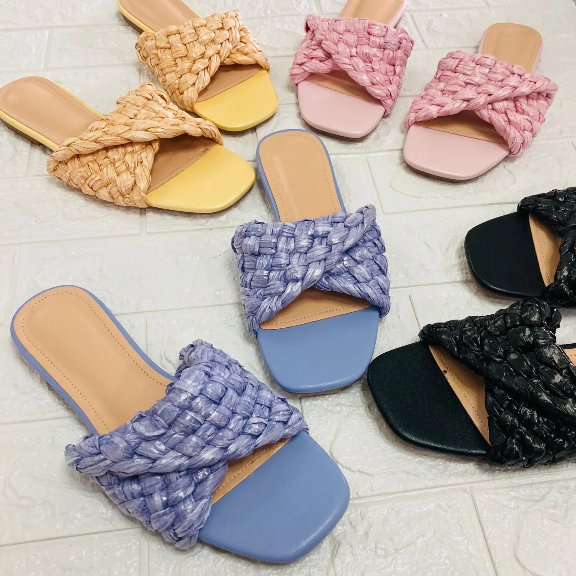 Summer Woman Cute Sandals Fashion Flat Candy Colors Slippers for Ladies Cross Weave Strap Slides Slippers, 4 colors
Summer Woman Cute Sandals Fashion Flat Candy Colors Slippers for Ladies Cross Weave Strap Slides Slippers, 4 colors