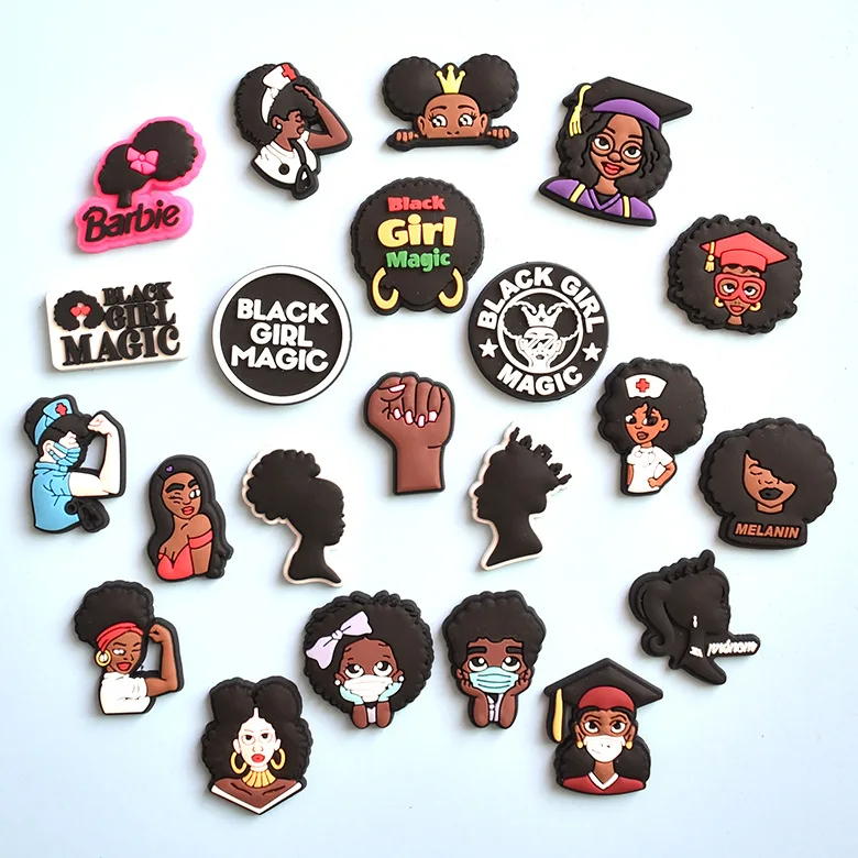 2021 hot sale Custom Soft Rubber Pvc Shoe Charms black girls Baby Accessoriesjibitz For Croc Shoes, Customized
2021 hot sale Custom Soft Rubber Pvc Shoe Charms black girls Baby Accessoriesjibitz For Croc Shoes, Customized