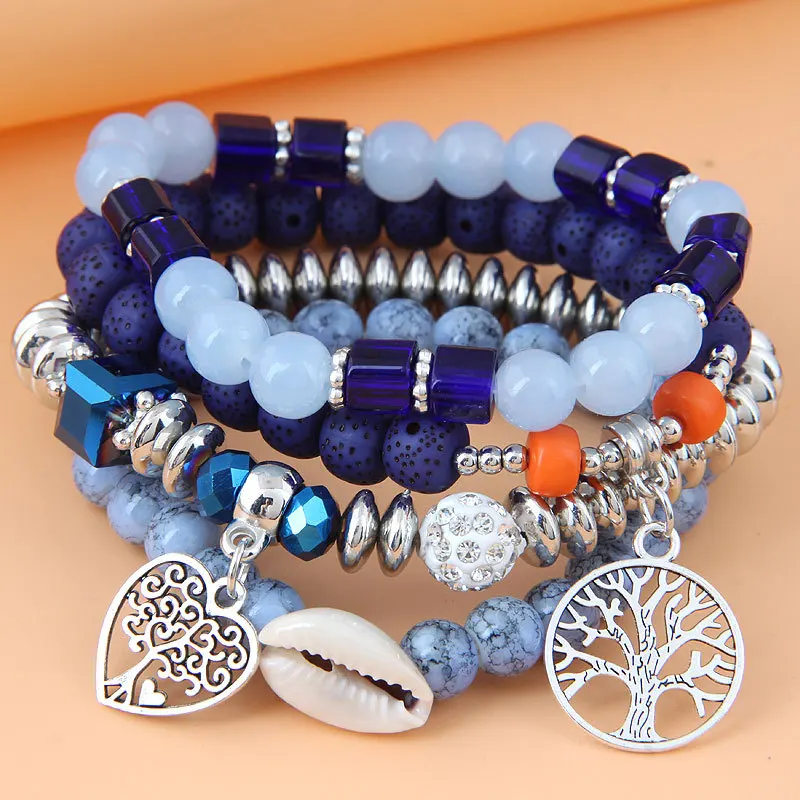 LUIOXIN Vintage Multi Colored Beaded Hollow Leaf Beads Shell Pendant Bracelet Set For Women, Picture shows
LUIOXIN Vintage Multi Colored Beaded Hollow Leaf Beads Shell Pendant Bracelet Set For Women, Picture shows