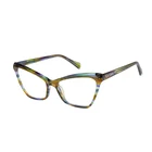 P-RA20031 Wholesale High Quality Acetate Cat Eye Buffalo Horn Cooling Crystal Eyeglasses Frames
