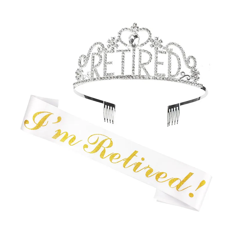 Retirement Crystal Crown Shoulder Belt Set I'm Retired Party Set Retirement Gift for women
Retirement Crystal Crown Shoulder Belt Set I'm Retired Party Set Retirement Gift for women