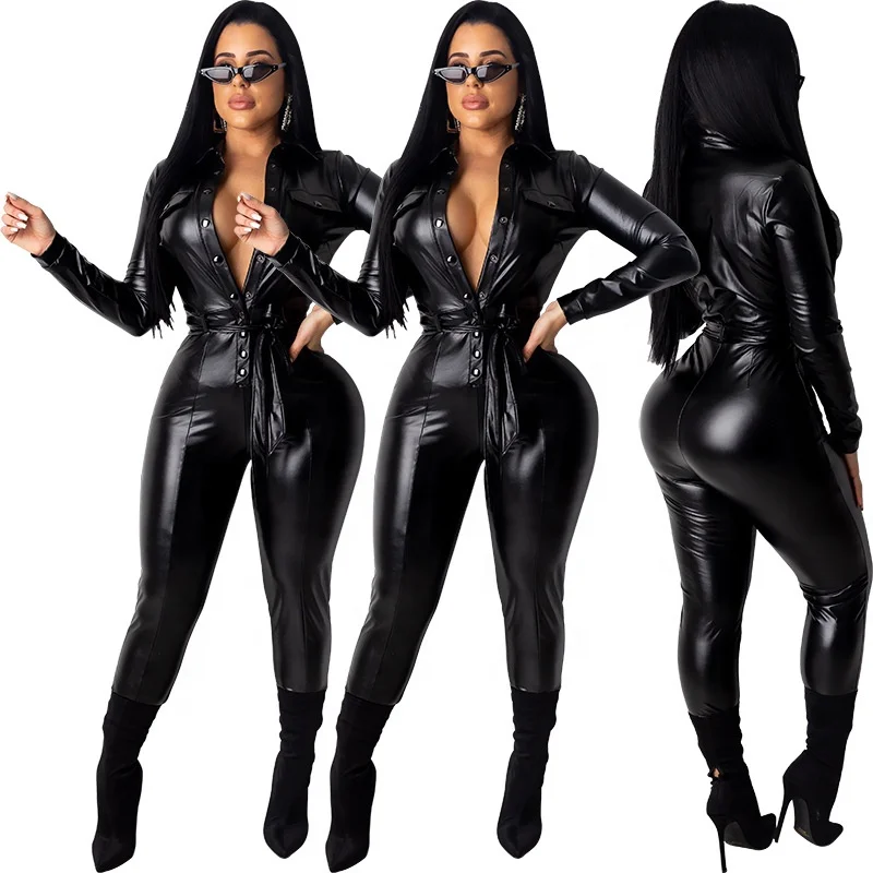 DLL 2021 New arrival sexy PU jumpsuit plus size women leather black one piece jumpsuit, As picture or customized make
DLL 2021 New arrival sexy PU jumpsuit plus size women leather black one piece jumpsuit, As picture or customized make