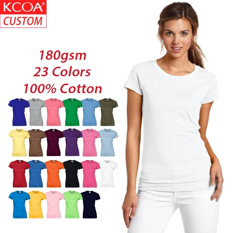 KCOA Round Neck Cotton T Shirts Custom Printing Fashion Women's Loose White Casual T Shirt For Lady, 23 colors or custom colors
KCOA Round Neck Cotton T Shirts Custom Printing Fashion Women's Loose White Casual T Shirt For Lady, 23 colors or custom colors