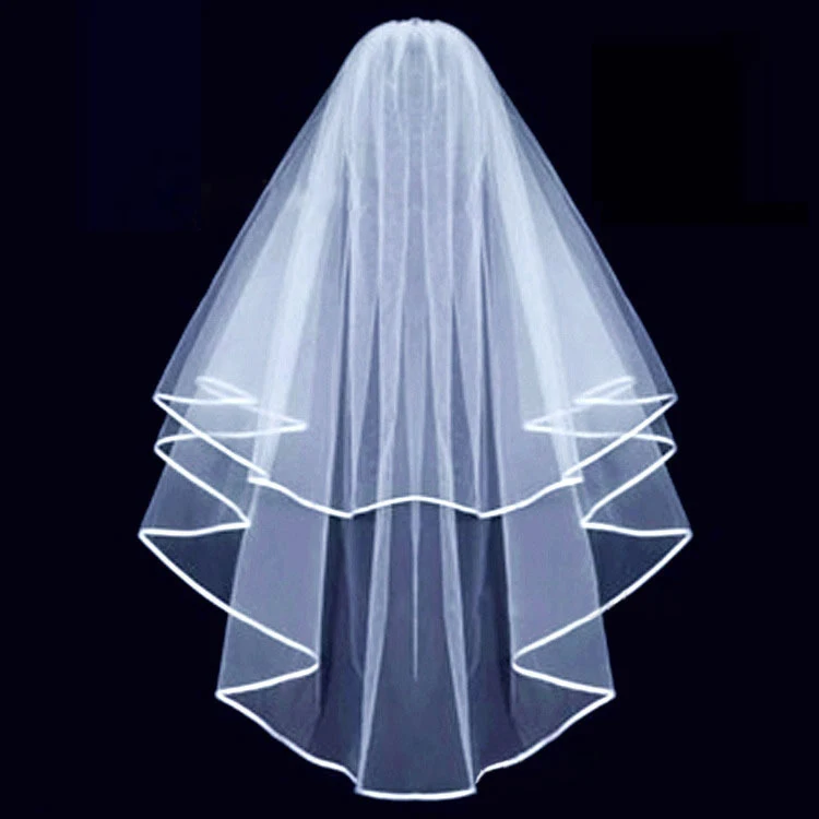 Best Seller Ribbon Binding Simple Tulle Double Layer Wedding Bridal Veil For Bachelorette Party
Best Seller Ribbon Binding Simple Tulle Double Layer Wedding Bridal Veil For Bachelorette Party