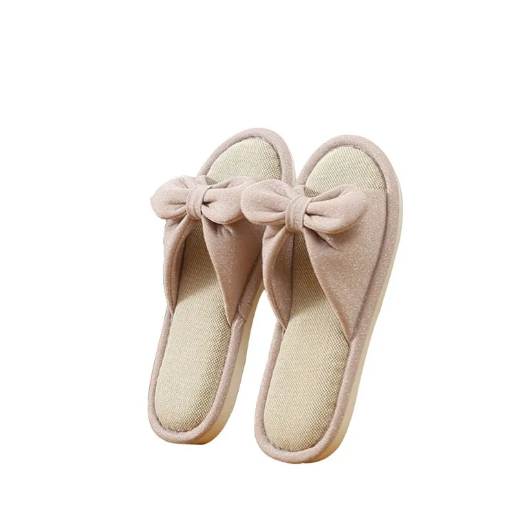 New Spring And Summer Japanese Home Slippers Bow Lady Linen Floor Sandals, As picture
New Spring And Summer Japanese Home Slippers Bow Lady Linen Floor Sandals, As picture
