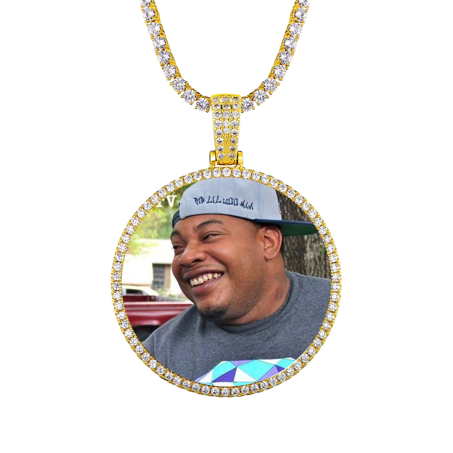 Women Men Anniversary Engagement Memory Gift Big Size Round Micro-Set Zircon Photo Frame Necklace, Gold/silver
Women Men Anniversary Engagement Memory Gift Big Size Round Micro-Set Zircon Photo Frame Necklace, Gold/silver