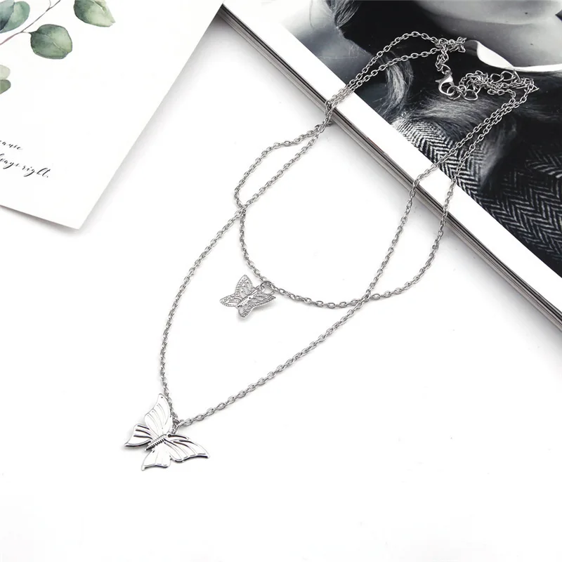butterfly pendant double layered necklace jewelry women silver and gold Chain Jewelry Choker Link Chain Necklaces, Yellow gold
butterfly pendant double layered necklace jewelry women silver and gold Chain Jewelry Choker Link Chain Necklaces, Yellow gold