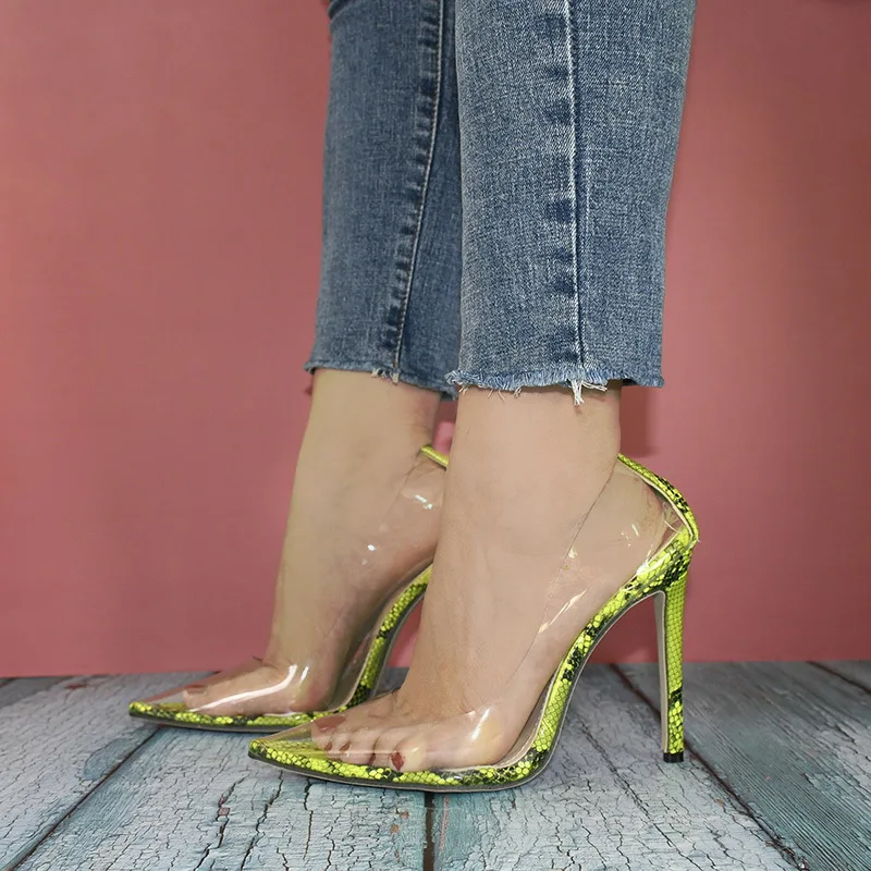 Strappy high quality leather ladies custom snake print high heeled fancy transparent sandals, Yellow/red/green
Strappy high quality leather ladies custom snake print high heeled fancy transparent sandals, Yellow/red/green