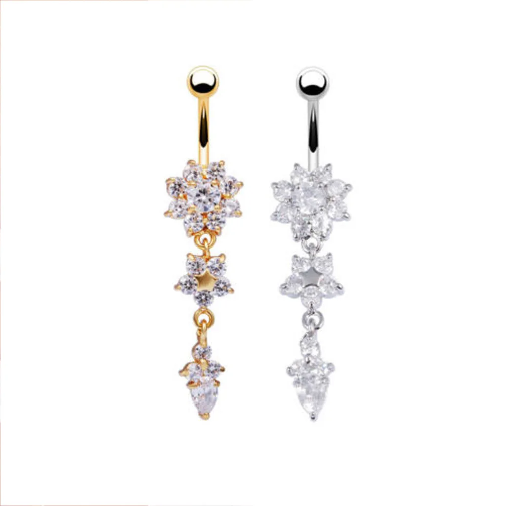 Hot selling new European and American belly button piercing umbilical ornaments, water drop flower-shaped pendant with diamonds,
Hot selling new European and American belly button piercing umbilical ornaments, water drop flower-shaped pendant with diamonds,