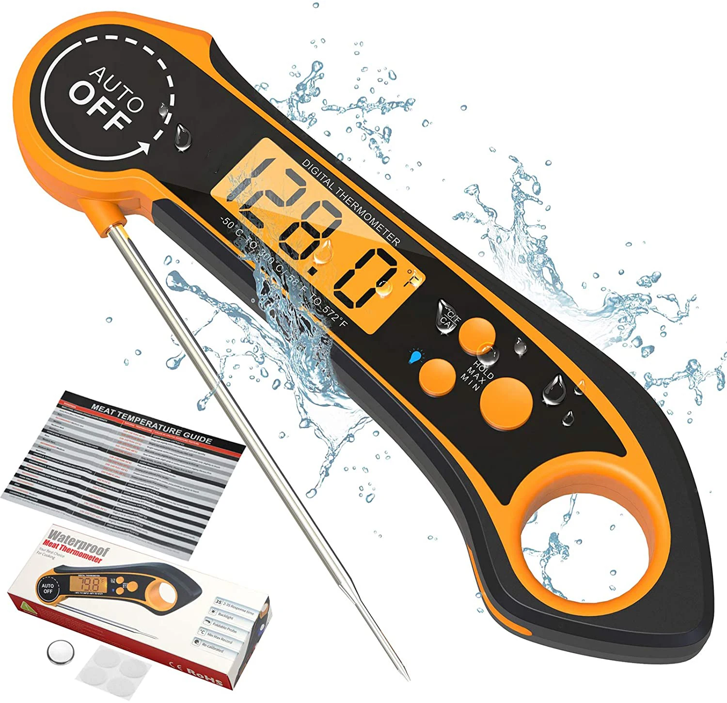 Waterproof Instant Read Wireless Digital Meat Thermometer BBQ Oven Cooking Kitchen Thermometer with Foldable Probe
Waterproof Instant Read Wireless Digital Meat Thermometer BBQ Oven Cooking Kitchen Thermometer with Foldable Probe