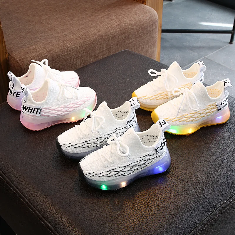LED lighting flashing luminous fly knit breathable Lovely baby boys children kids shoes sneakers, Pink/yellow/black
LED lighting flashing luminous fly knit breathable Lovely baby boys children kids shoes sneakers, Pink/yellow/black